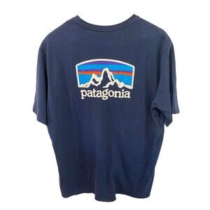 Patagonia Navy Blue Logo T-Shirt Size XL